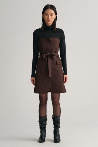 Robe regular en laine sans manches - Marron