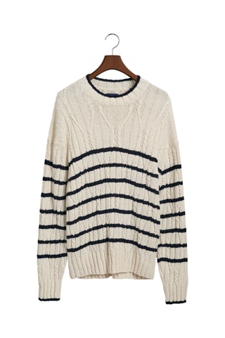 Pull en lin - Blanc et bleu nuit