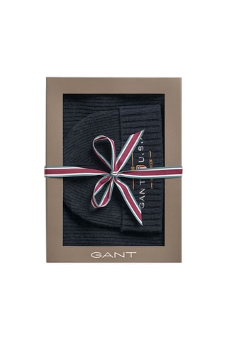 Echarpe et bonnet en laine - Bleu nuit