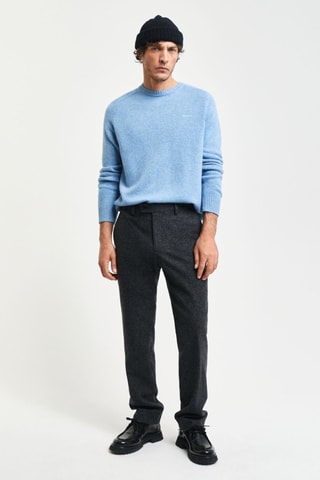 Pantalon en laine et soie - Anthracite chiné