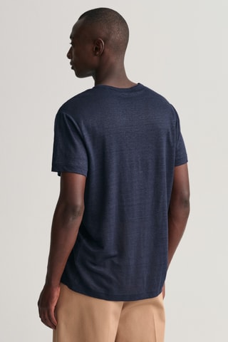 T-shirt en lin - Bleu nuit chiné