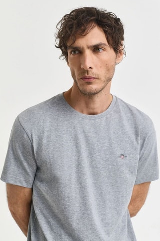 T-shirt - Gris chiné et rouge