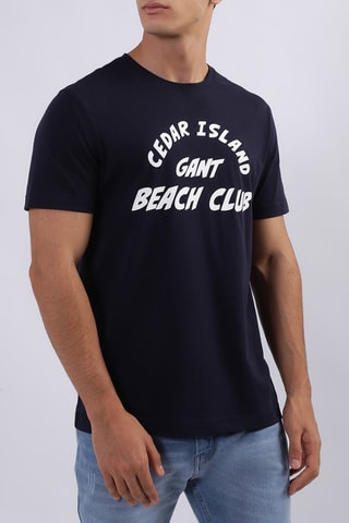 T-shirt - Bleu nuit et blanc