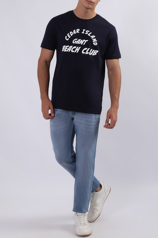 T-shirt - Bleu nuit et blanc