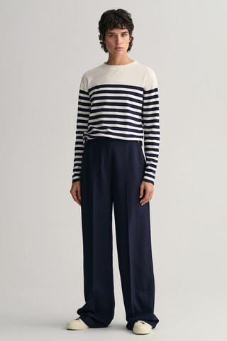 T-shirt relaxed - Écru et bleu marine