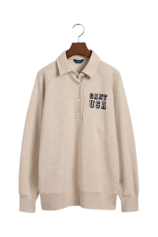 Polo en coton biologique - Beige chiné