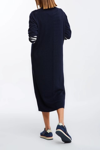 Robe pull en lin et soie - Bleu marine