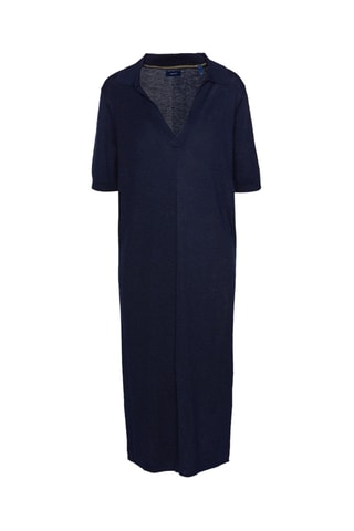 Robe pull en lin et soie - Bleu marine