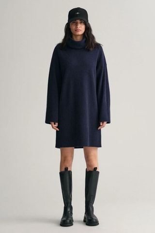 Robe pull en laine et cachemire - Bleu marine