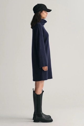 Robe pull en laine et cachemire - Bleu marine