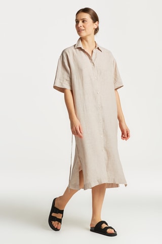 Robe chemise en lin - Beige