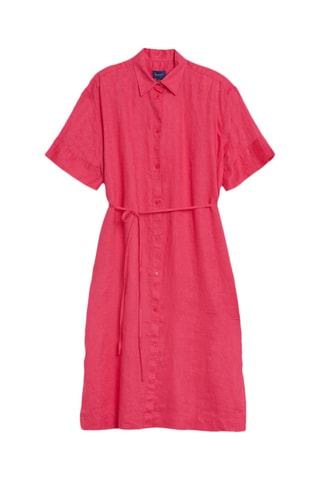 Robe chemise en lin - Rose foncé
