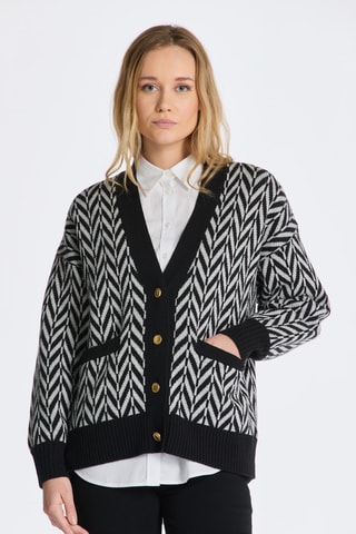Gilet en laine d’agneau - Noir et blanc