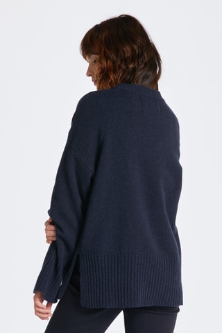 Pull en laine et cachemire - Bleu marine