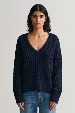 Pull en coton biologique - Bleu nuit