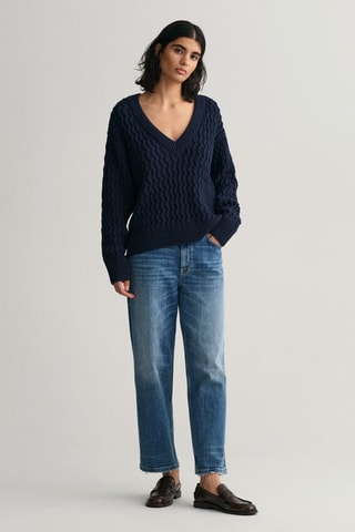 Pull en coton biologique - Bleu nuit