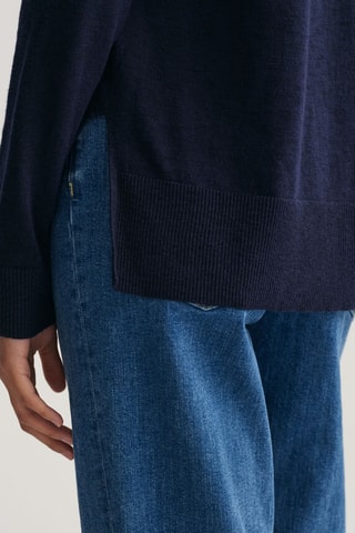 Pull en lin et soie - Bleu nuit