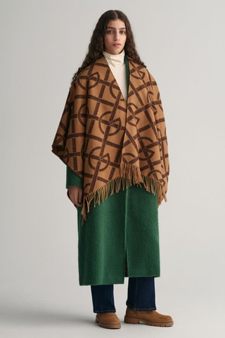 Poncho en laine - Marron