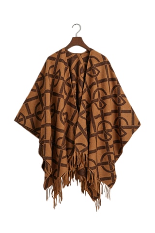 Poncho en laine - Marron