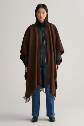 Poncho en laine - Marron