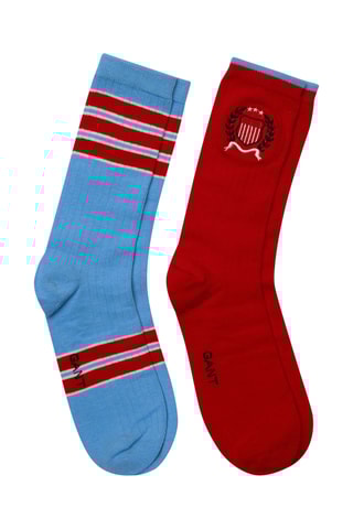 2 paires de chaussettes - Rouge et ciel
