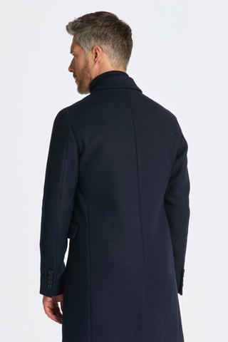 Wollen en Kasjmier Jas - Marineblauw