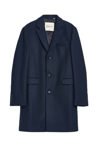 Wollen en Kasjmier Jas - Marineblauw