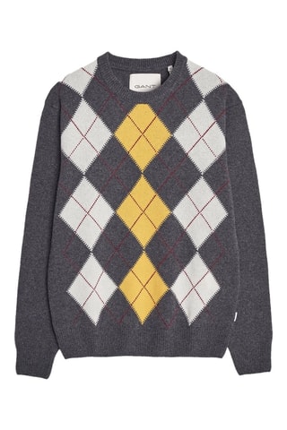 Pull regular en laine - Gris foncé chiné