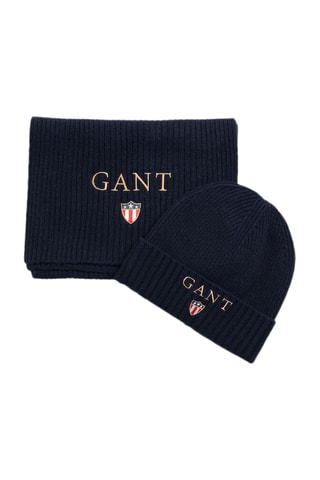 Bonnet et écharpe en laine - Bleu marine