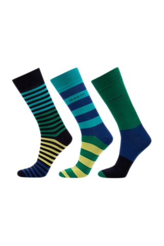 3 paires de chaussettes - Vert foncé et turquoise