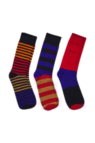 3 paires de chaussettes - Rouge et violet