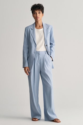 Pantalon en lin taille haute - Ciel