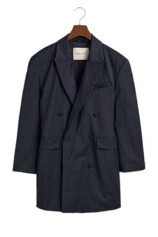 Robe blazer en laine - Bleu marine