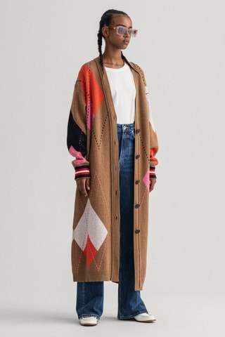 Gilet long en laine - Marron