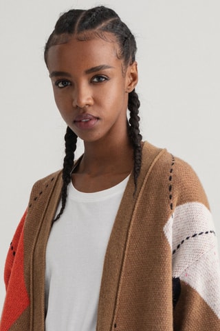 Gilet long en laine - Marron