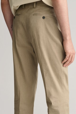 Pantalon en lin - Marron clair chiné