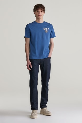 T-shirt - Bleu cobalt et blanc