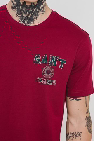 T-shirt - Bordeaux et vert