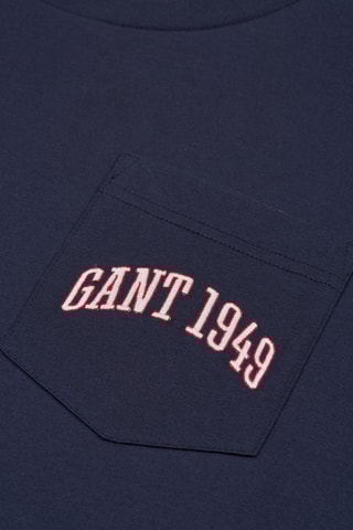 T-shirt en coton biologique - Bleu marine et rouge