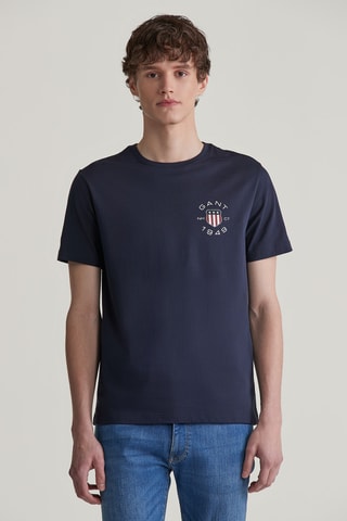 T-shirt - Bleu marine et rouge