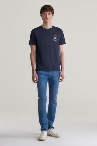 T-shirt - Bleu marine et rouge