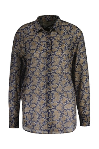 Chemisier en soie - Beige et bleu marine