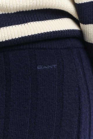 Jupe midi en laine d’agneau - Bleu marine