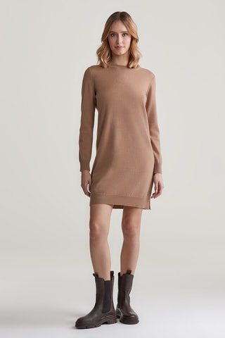 Robe pull en laine d’agneau - Camel