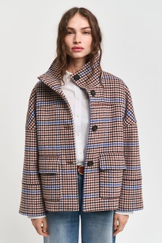 Veste en laine et cachemire - Blanc et marron