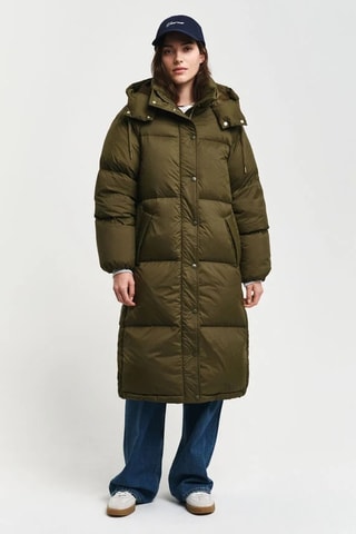 Doudoune longue à capuche - Kaki