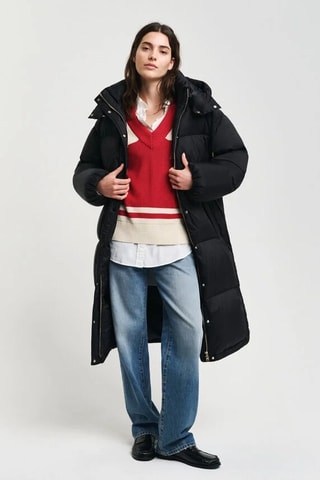 Doudoune longue à capuche - Noir