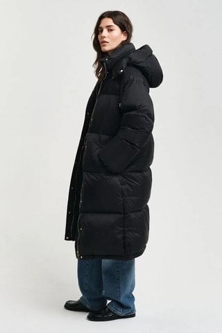 Doudoune longue à capuche - Noir