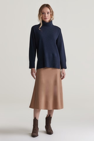 Pull en laine et cachemire - Bleu marine