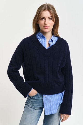 Pull en laine d’agneau - Bleu marine